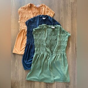 LuLaRoe Bundle of 3 Kaylin Open Short Sleeve Cardigan Size Medium